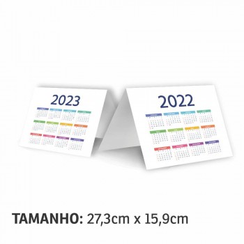 CALENDÁRIOS E FOLHINHAS 2023 CALENDÁRIO DE MESA BÁSICO PVC 0,50MM PVC PREMIUM 0,50MM Colorido frente - 12 un.