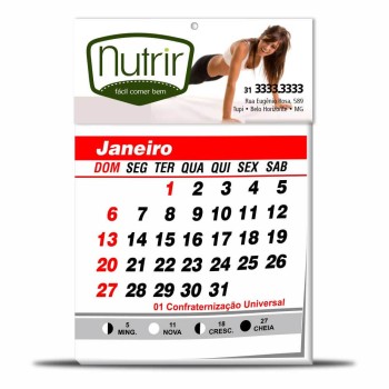 CALENDÁRIOS 2024 CABEÇALHO COM MIOLO COUCHÊ 250G VERNIZ UV TOTAL FRENTE 196X90MM Colorido frente - 5000 un.