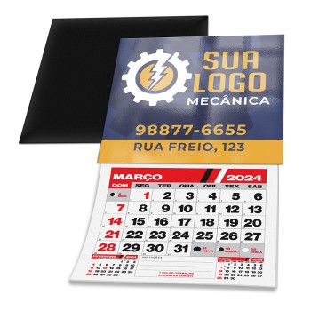 CALENDARIOS 2024 IMAS DE GELADEIRA CORTE RETO COUCHE 250G VERNIZ UV TOTAL FR 50X45MM Colorido frente - 1000 un.