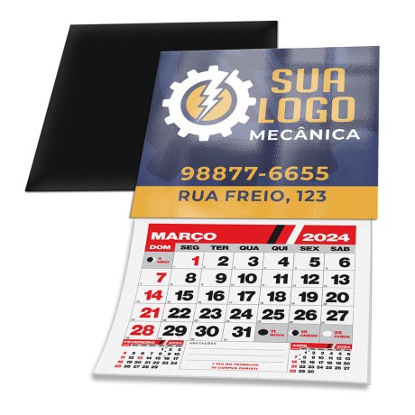 CALENDARIOS 2024 IMAS DE GELADEIRA CORTE RETO COUCHE 250G VERNIZ UV TOTAL FR 50X45MM Colorido frente - 1000 un.