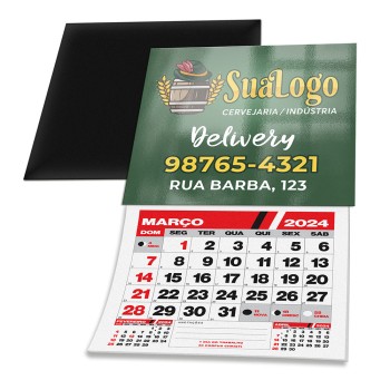 CALENDARIOS 2026 IMAS DE GELADEIRA CORTE RETO COUCHE 275G SEM VERNIZ 50X45MM Colorido frente - 90 un.