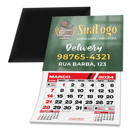 CALENDARIOS 2026 IMAS DE GELADEIRA CORTE RETO COUCHE 275G SEM VERNIZ 50X45MM Colorido frente - 90 un.
