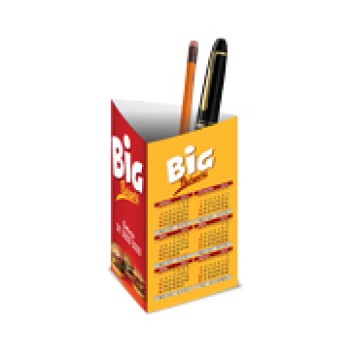 CALENDÁRIOS E FOLHINHAS 2023 CALENDÁRIO DE MESA PORTA CANETAS VERTICAL COUCHÊ 250G VERNIZ UV TOTAL FRENTE Colorido frente - 3000 un.
