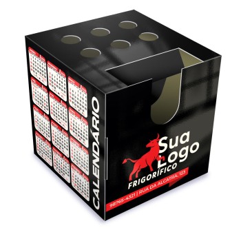 CALENDÁRIOS E FOLHINHAS 2023 CALENDÁRIO DE MESA PORTA CARTÕES CUBO SUPREMO 250G SEM VERNIZ Colorido frente - 250 un.