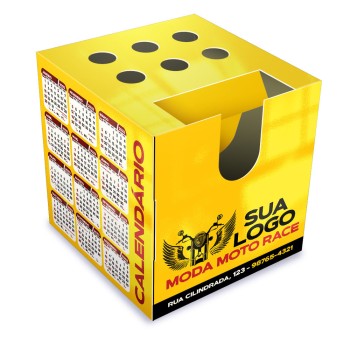 CALENDÁRIOS E FOLHINHAS 2023 CALENDÁRIO DE MESA PORTA CARTÕES CUBO SUPREMO 250G SEM VERNIZ Colorido frente - 50 un.