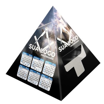 CALENDÁRIOS E FOLHINHAS 2023 CALENDÁRIO DE MESA PORTA CARTÕES PIRÂMIDE SUPREMO 250G SEM VERNIZ Colorido frente - 50 un.