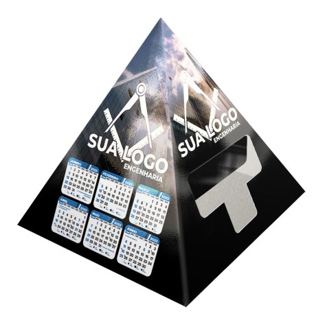 CALENDÁRIOS E FOLHINHAS 2023 CALENDÁRIO DE MESA PORTA CARTÕES PIRÂMIDE SUPREMO 250G SEM VERNIZ Colorido frente - 50 un.