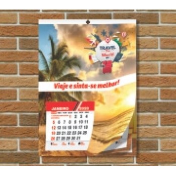 CALENDÁRIOS E FOLHINHAS 2023 CALENDÁRIO DE PAREDE SIMPLES COM FURO CENTRAL 12 PÁGINAS Colorido frente - 1 un.