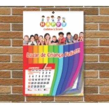 CALENDÁRIOS E FOLHINHAS 2023 CALENDÁRIO DE PAREDE SIMPLES COM FURO CENTRAL 12 PÁGINAS Colorido frente - 25 un.
