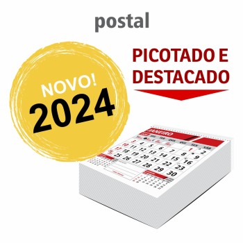 CALENDÁRIOS E FOLHINHAS 2024 BLOCOS DE CALENDÁRIO PARA POSTAL 80X80MM