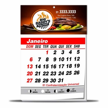 CALENDÁRIOS E FOLHINHAS 2024 CABEÇALHO COM MIOLO COUCHÊ 275G SEM VERNIZ 196X90MM