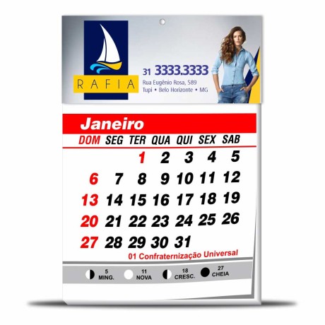 CALENDÁRIOS E FOLHINHAS 2024 CABEÇALHO COM MIOLO COUCHÊ 300G VERNIZ UV TOTAL FRENTE 147X90MM