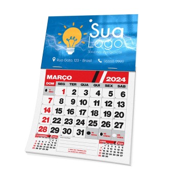 CALENDÁRIOS E FOLHINHAS 2024 CABEÇALHO COM MIOLO SUPREMO 250G SEM VERNIZ 147X90MM