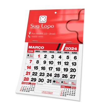 CALENDÁRIOS E FOLHINHAS 2024 CABEÇALHO COM MIOLO SUPREMO 250G SEM VERNIZ 147X90MM