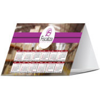 CALENDÁRIOS E FOLHINHAS 2024 CALENDÁRIO DE MESA BÁSICO COUCHÊ 250G VERNIZ UV TOTAL FRENTE Colorido frente - 500 un.