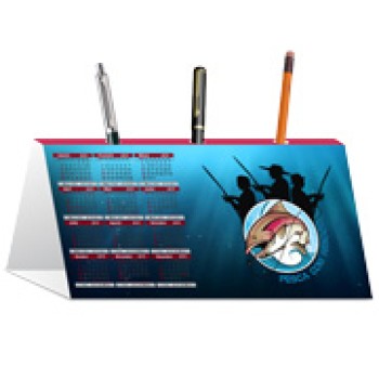 CALENDÁRIO DE MESA PORTA CANETAS HORIZONTAL COUCHÊ 275G SEM VERNIZ Colorido frente - 50 un.