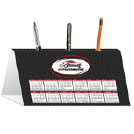 CALENDÁRIO DE MESA PORTA CANETAS HORIZONTAL COUCHÊ 275G SEM VERNIZ Colorido frente - 25 un.