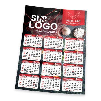CALENDÁRIOS E FOLHINHAS 2024 FOLHINHA DE PAREDE SUPREMO 305G VERNIZ TOTAL FRENTE 196X270MM