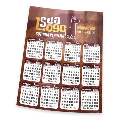 CALENDÁRIOS E FOLHINHAS 2024 FOLHINHA DE PAREDE SUPREMO 305G VERNIZ TOTAL FRENTE 270X343MM