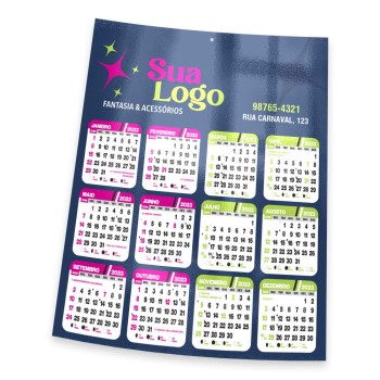 CALENDÁRIOS E FOLHINHAS 2024 FOLHINHA DE PAREDE SUPREMO 305G VERNIZ TOTAL FRENTE 270X343MM Colorido frente - 3000 un.