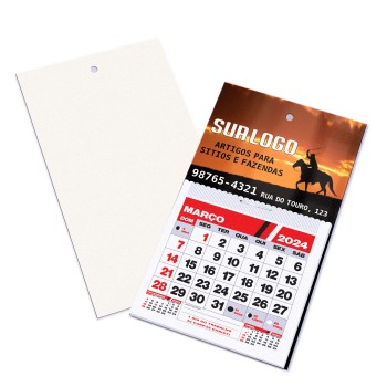 CALENDÁRIOS E FOLHINHAS 2024 POSTAIS FURO COM CALENDÁRIO SUPREMO 250G VERNIZ UV TOTAL FRENTE