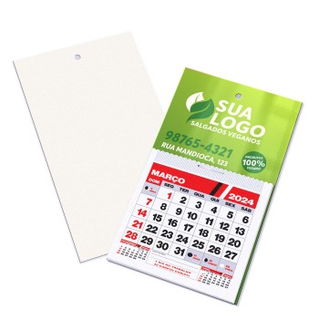 CALENDÁRIOS E FOLHINHAS 2024 POSTAIS FURO COM CALENDÁRIO SUPREMO 250G VERNIZ UV TOTAL FRENTE