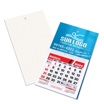 CALENDÁRIOS E FOLHINHAS 2024 POSTAIS FURO COM CALENDÁRIO SUPREMO 250G VERNIZ UV TOTAL FRENTE