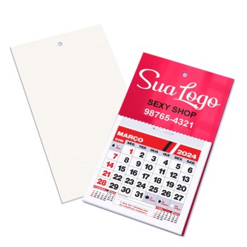CALENDÁRIOS E FOLHINHAS 2024 POSTAIS FURO COM CALENDÁRIO SUPREMO 250G VERNIZ UV TOTAL FRENTE