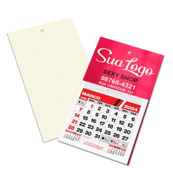 CALENDÁRIOS E FOLHINHAS 2024 POSTAIS FURO COM CALENDÁRIO SUPREMO 305G VERNIZ UV TOTAL FRENTE