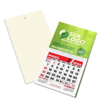CALENDÁRIOS E FOLHINHAS 2024 POSTAIS FURO COM CALENDÁRIO SUPREMO 305G VERNIZ UV TOTAL FRENTE