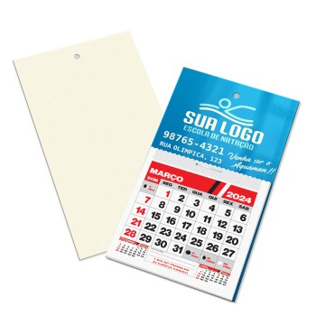 CALENDÁRIOS E FOLHINHAS 2024 POSTAIS FURO COM CALENDÁRIO SUPREMO 305G VERNIZ UV TOTAL FRENTE