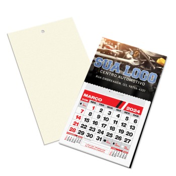 CALENDÁRIOS E FOLHINHAS 2024 POSTAIS FURO COM CALENDÁRIO SUPREMO 305G VERNIZ UV TOTAL FRENTE