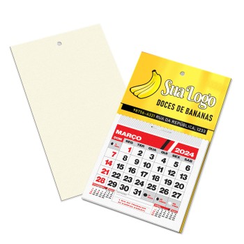 CALENDÁRIOS E FOLHINHAS 2024 POSTAIS FURO COM CALENDÁRIO SUPREMO 305G VERNIZ UV TOTAL FRENTE
