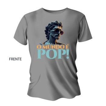CAMISA ALGODÃO IMPRESSÃO DTG TAMANHO A3 CINZA Colorido frente - 1 un.