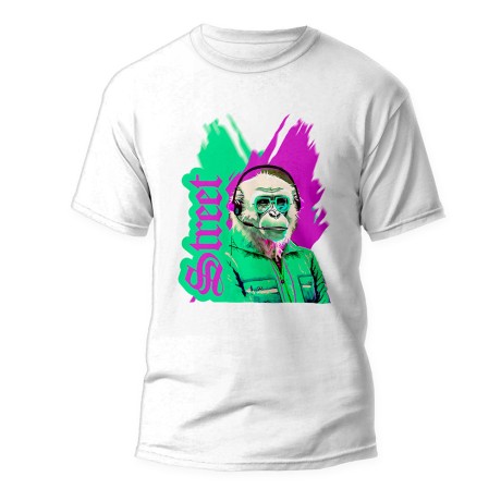 CAMISA ALGODÃO IMPRESSÃO DTG TAMANHO A4 BRANCA Colorido frente - 1 un.