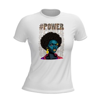 CAMISA POLIESTER SUBLIMAÇÃO FEMININA BRANCA Colorido frente - 1 un.