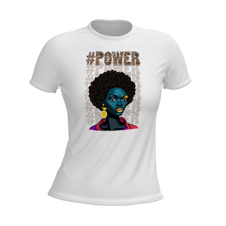 CAMISA POLIESTER SUBLIMAÇÃO FEMININA BRANCA Colorido frente - 1 un.