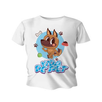 CAMISA POLIESTER SUBLIMAÇÃO INFANTIL BRANCA Colorido frente - 1 un.