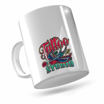 CANECA, COPOS E TAÇAS CANECAS CANECAS DE CERÂMICA SIMPLES 325ML COM DTF UV BRANCA Colorido frente - 5 un.
