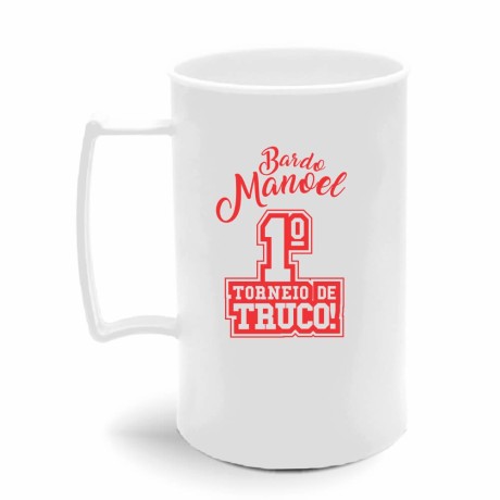 CANECA, COPOS E TAÇAS CANECAS CANECAS PLÁSTICAS CHOPP 300ML IMPRESSÃO 1 COR LEITOSA 100 un. - Preto e branco frente