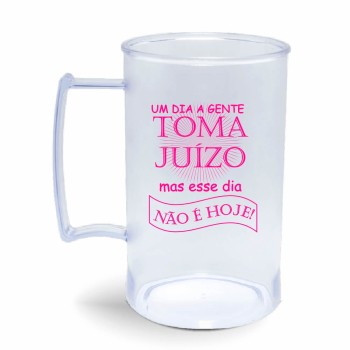 CANECA, COPOS E TAÇAS CANECAS CANECAS PLÁSTICAS CHOPP 300ML IMPRESSÃO 1 COR TRANSPARENTE Preto e branco frente - 3000 un.
