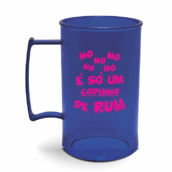 CANECA, COPOS E TAÇAS CANECAS CANECAS PLÁSTICAS CHOPP 300ML IMPRESSÃO 1 COR TRANSPARENTE Preto e branco frente - 1000 un.