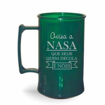 CANECA, COPOS E TAÇAS CANECAS CANECAS PLÁSTICAS CHOPP 300ML IMPRESSÃO 1 COR TRANSPARENTE 50 un. - Preto e branco frente