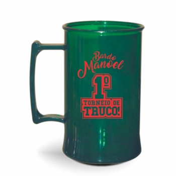 CANECA, COPOS E TAÇAS CANECAS CANECAS PLÁSTICAS CHOPP 300ML IMPRESSÃO 1 COR TRANSPARENTE Preto e branco frente - 500 un.