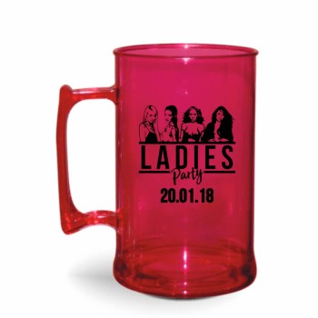 CANECA, COPOS E TAÇAS CANECAS CANECAS PLÁSTICAS CHOPP 300ML IMPRESSÃO 1 COR TRANSPARENTE 500 un. - Preto e branco frente