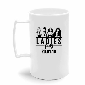CANECA, COPOS E TAÇAS CANECAS CANECAS PLÁSTICAS CHOPP 450ML IMPRESSÃO 1 COR LEITOSA Preto e branco frente - 300 un.