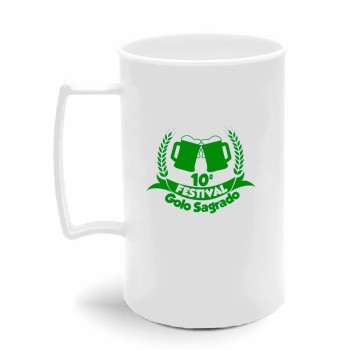 CANECA, COPOS E TAÇAS CANECAS CANECAS PLÁSTICAS CHOPP 450ML IMPRESSÃO 1 COR LEITOSA Preto e branco frente - 50 un.