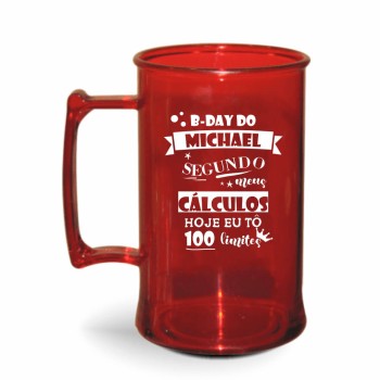 CANECA, COPOS E TAÇAS CANECAS CANECAS PLÁSTICAS CHOPP 450ML IMPRESSÃO 1 COR TRANSPARENTE Preto e branco frente - 3000 un.