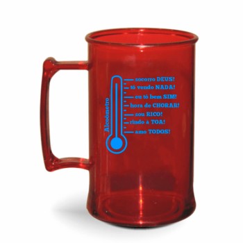 CANECA, COPOS E TAÇAS CANECAS CANECAS PLÁSTICAS CHOPP 450ML IMPRESSÃO 1 COR TRANSPARENTE Preto e branco frente - 300 un.
