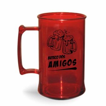CANECA, COPOS E TAÇAS CANECAS CANECAS PLÁSTICAS CHOPP 450ML IMPRESSÃO 1 COR TRANSPARENTE Preto e branco frente - 500 un.
